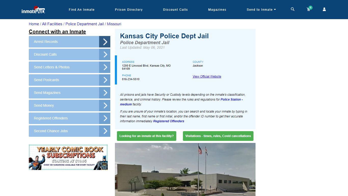 Kansas City Police Dept Jail MO - Arrests, Warrants - InmateAid